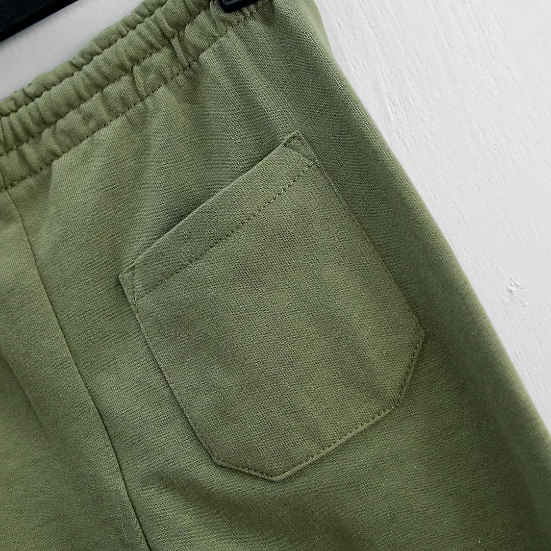 Boys Soft Cotton Printed Olive Terry Trouser