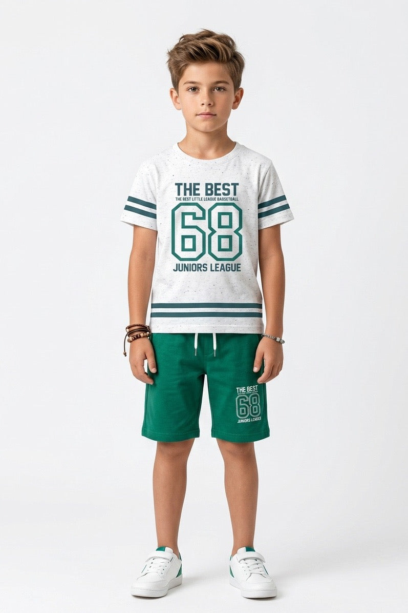 Premium Quality "68" Printed Summer Suit For Boys
