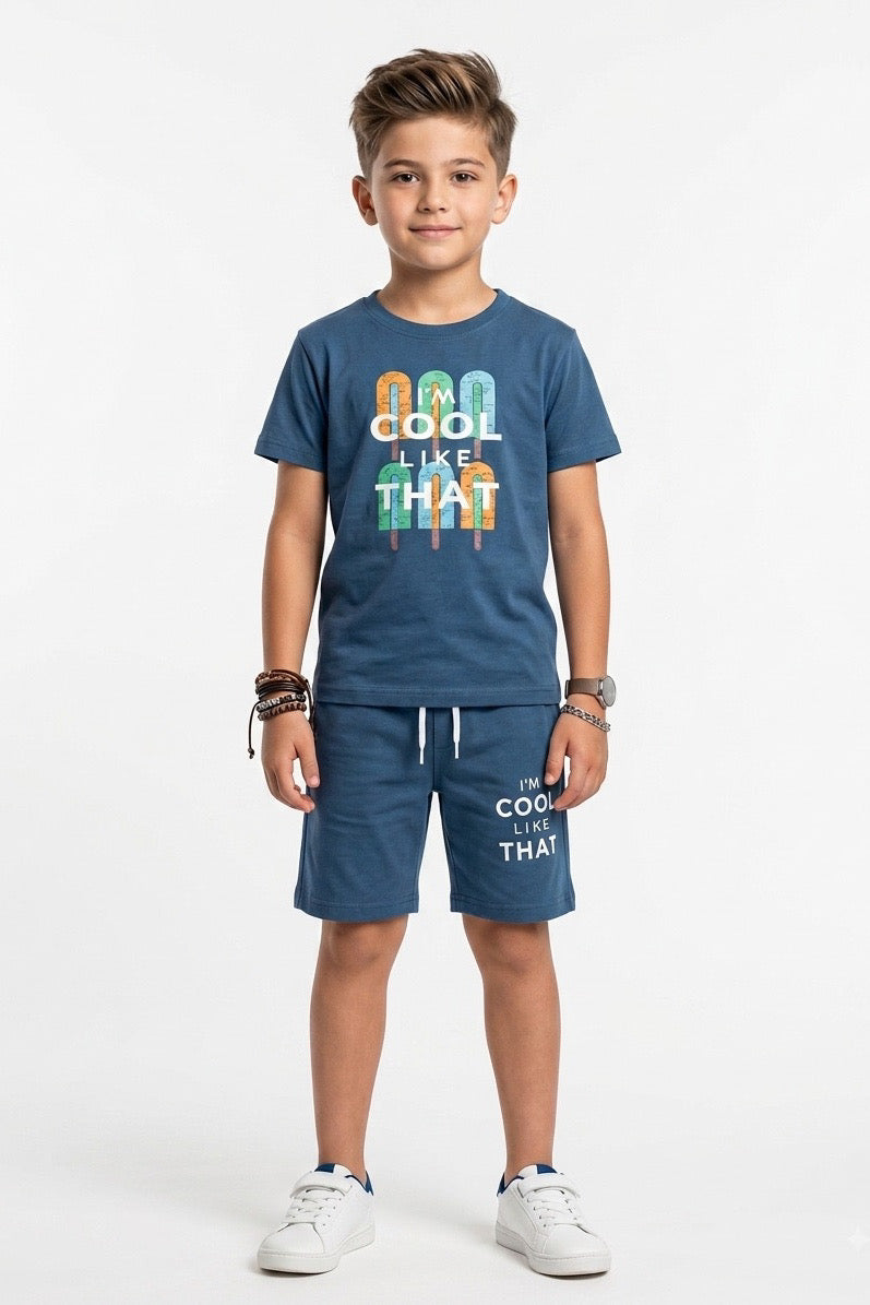 Premium Quality "Cool Boy" Printed Summer Suit For Boys