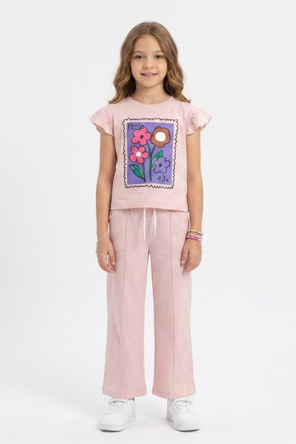 Girls Premium Quality  "Paris" Printed Summer Suit