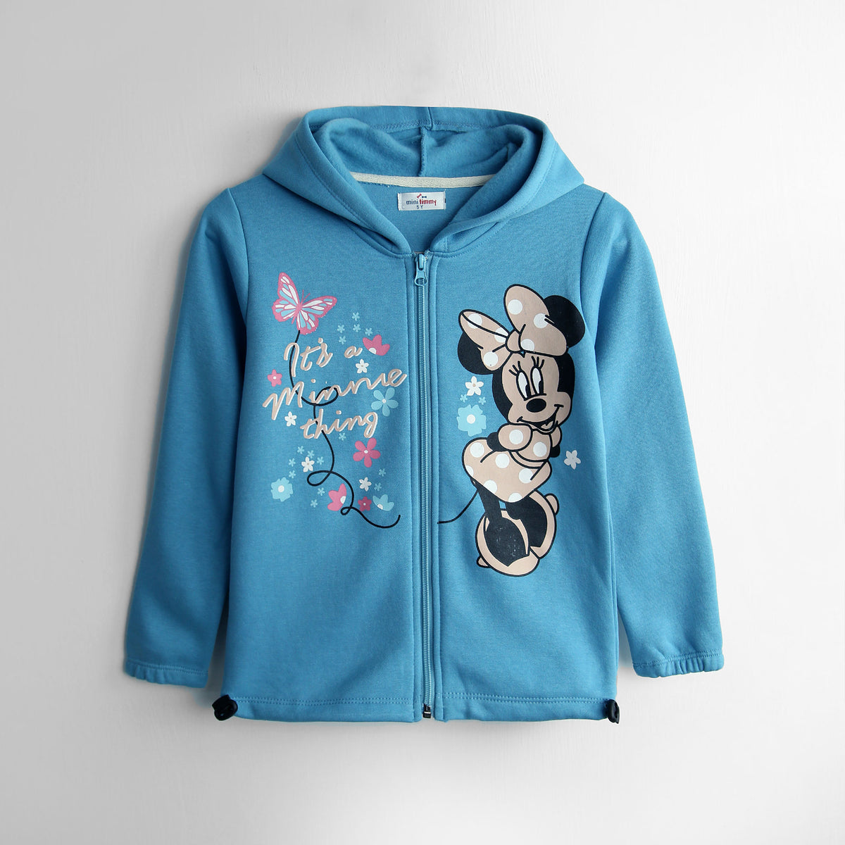 Girls Minnie Mouse Printed Soft Cotton Fleece Hoodie