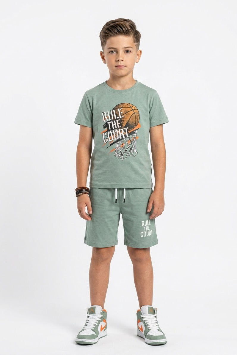 Premium Quality "Basket Ball 1" Printed Summer Suit For Boys