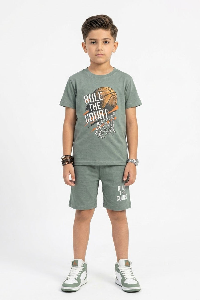 Premium Quality "Basket Ball 2" Printed Summer Suit For Boys