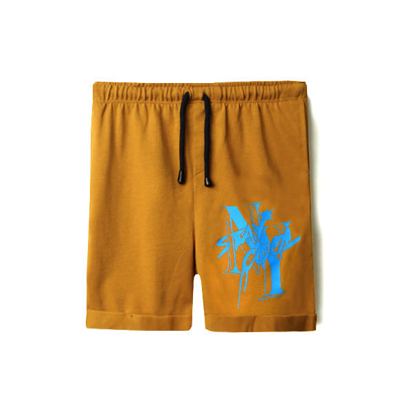 Kids Soft Cotton Graphic Musturd Short