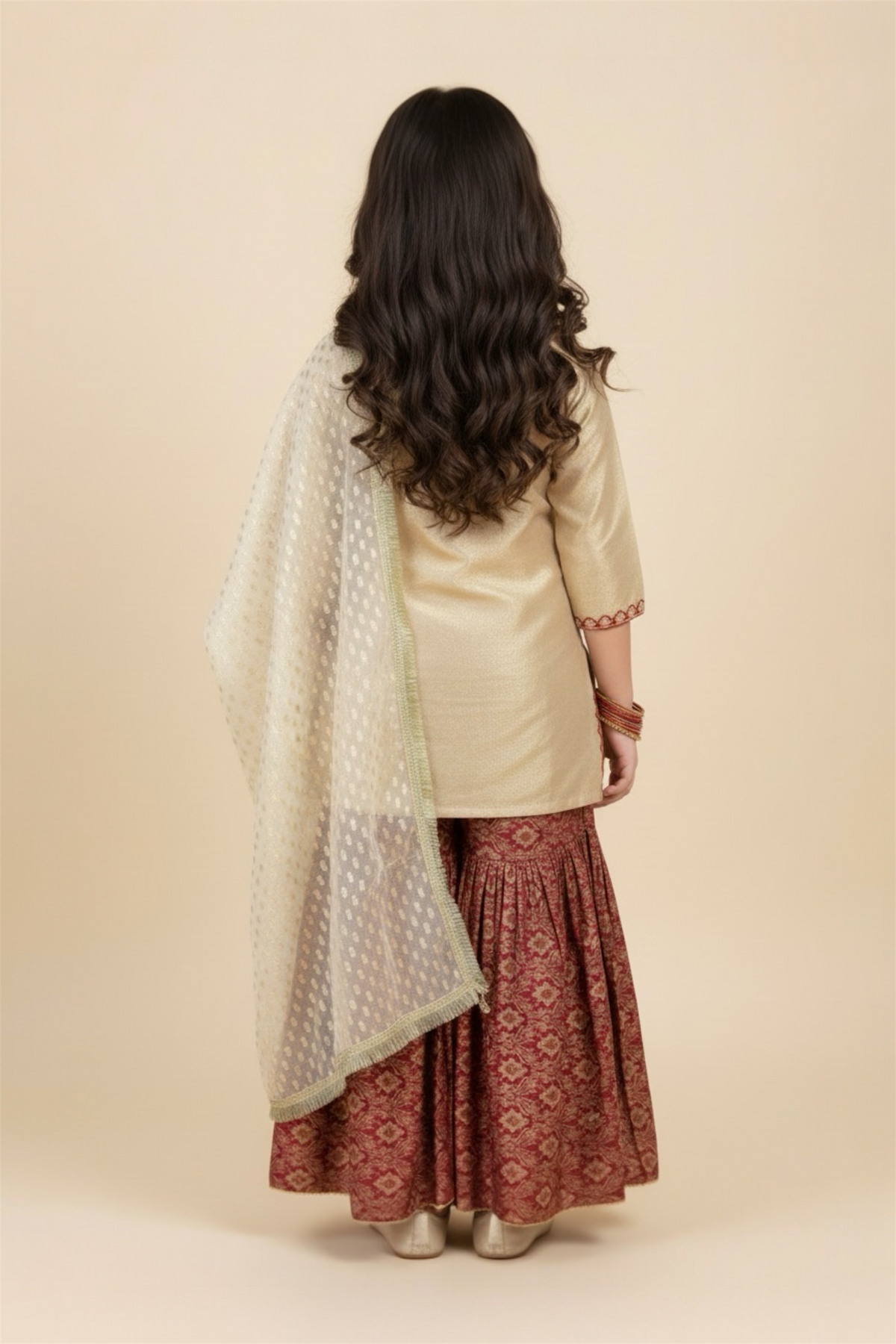 Fancy Kameez , Gharara & Dupatta (3 piece)