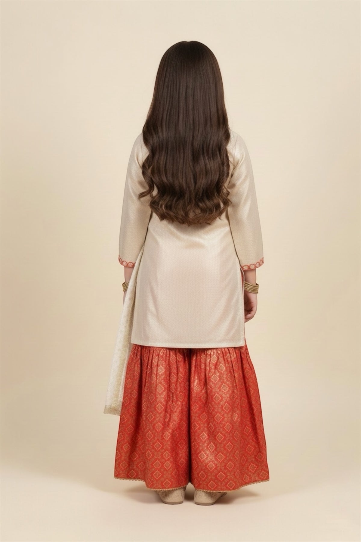 Fancy Kameez , Gharara & Dupatta (3 piece)