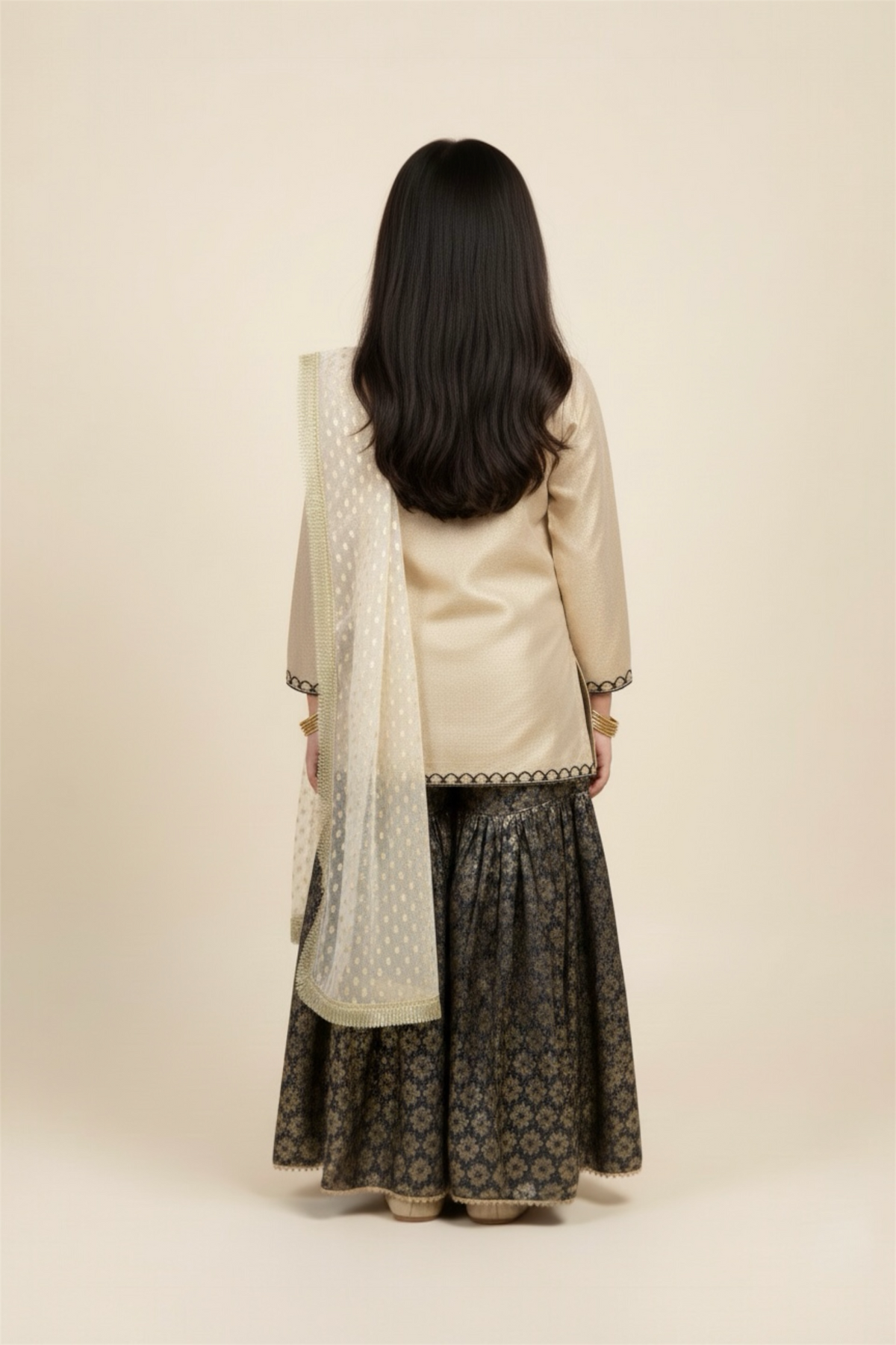 Fancy Kameez , Gharara & Dupatta (3 piece)