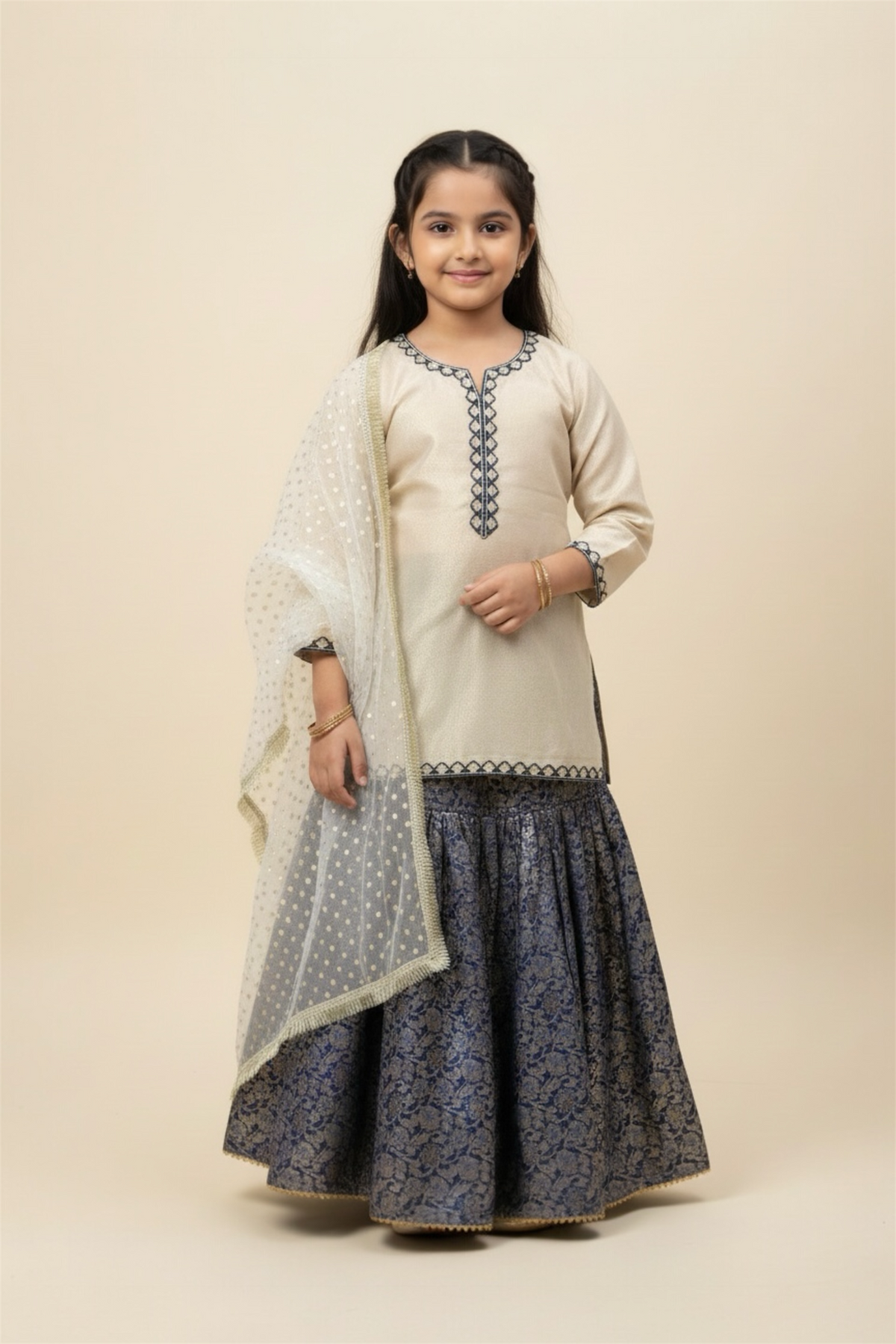 Fancy Kameez , Gharara & Dupatta (3 piece)