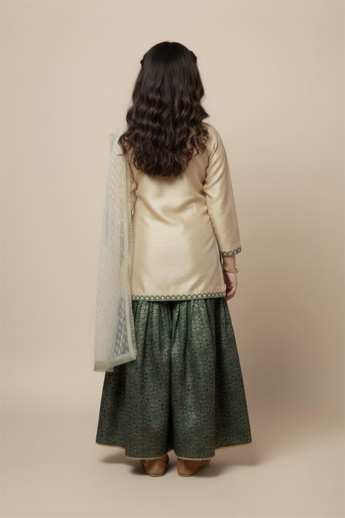 Fancy Kameez , Gharara & Dupatta (3 piece)