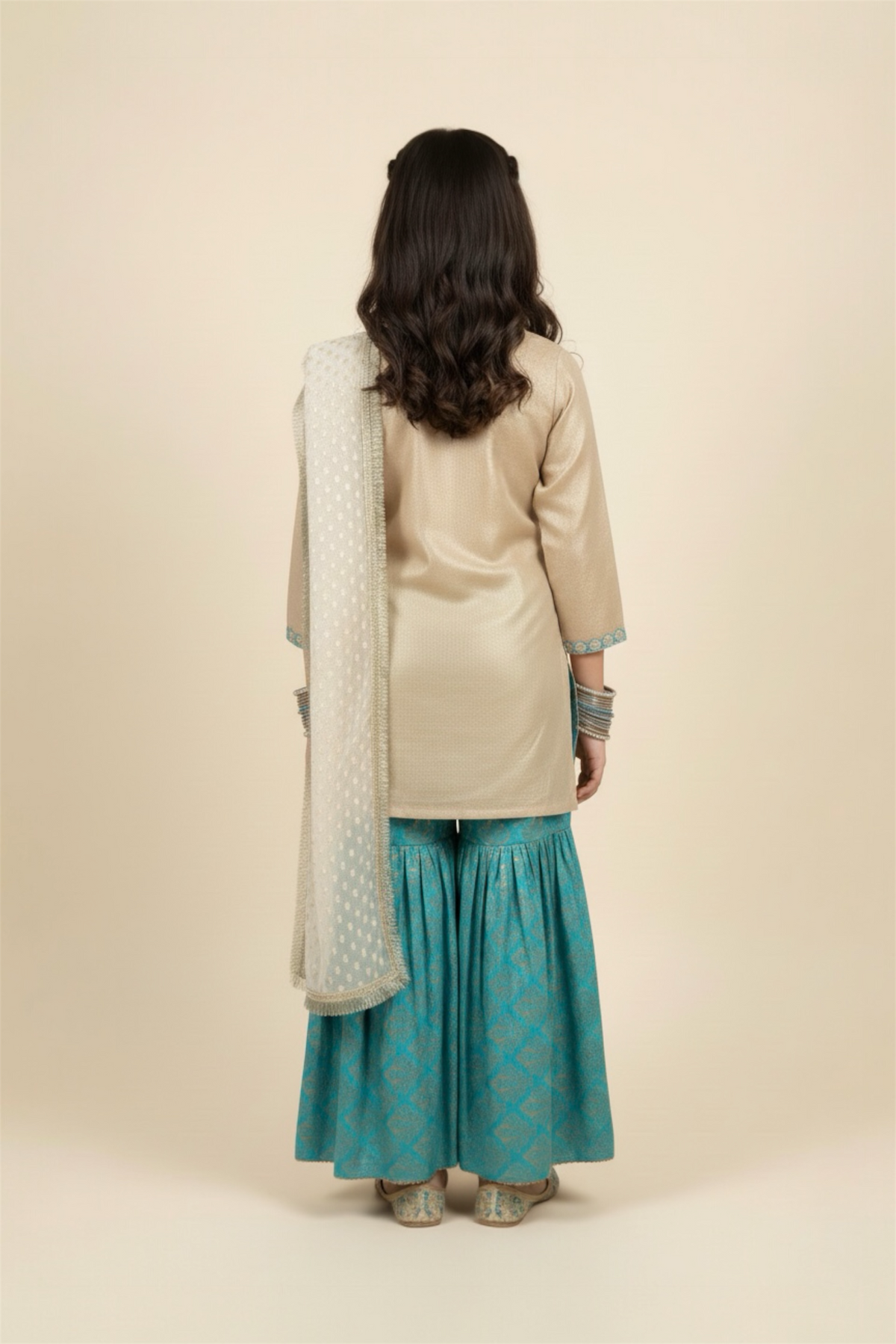 Fancy Kameez , Gharara & Dupatta (3 piece)