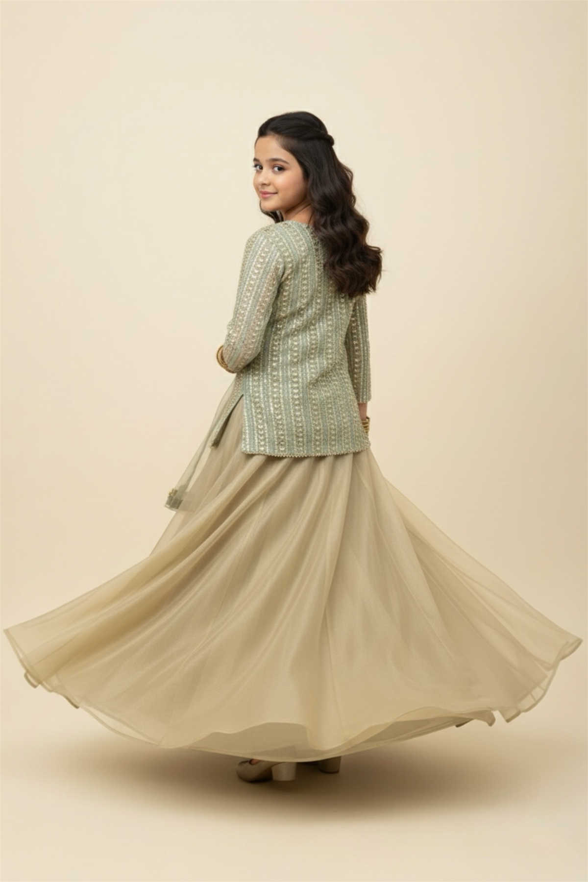 Fancy Choli With Organza Lehanga And Net Dupatta