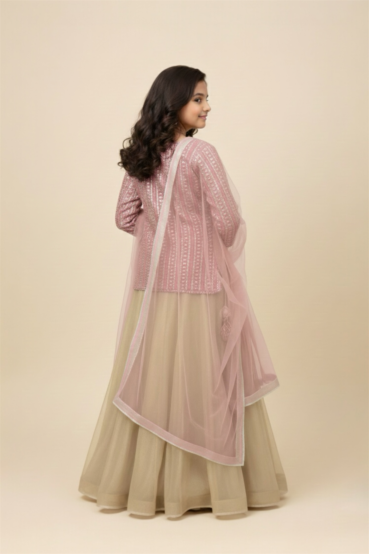 Fancy Choli With Organza Lehanga And Net Dupatta