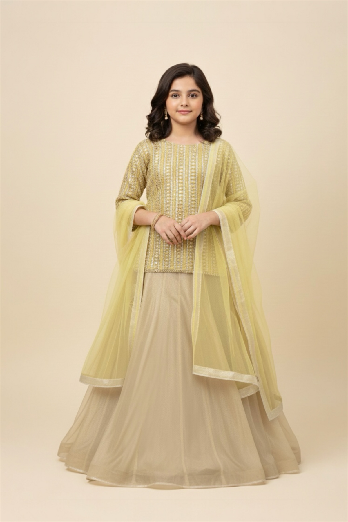 Fancy Choli With Organza Lehanga And Net Dupatta