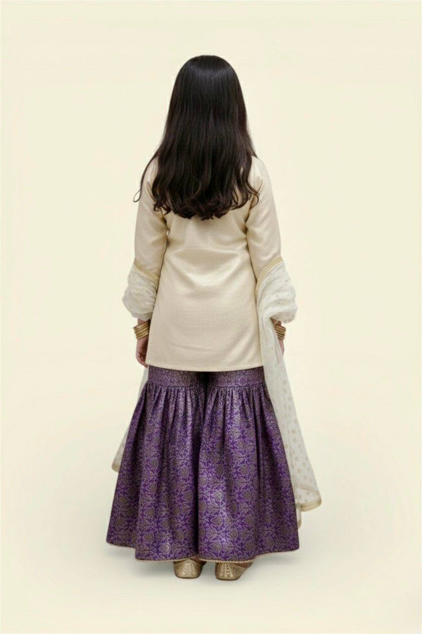 Fancy Kameez , Gharara & Dupatta (3 piece)