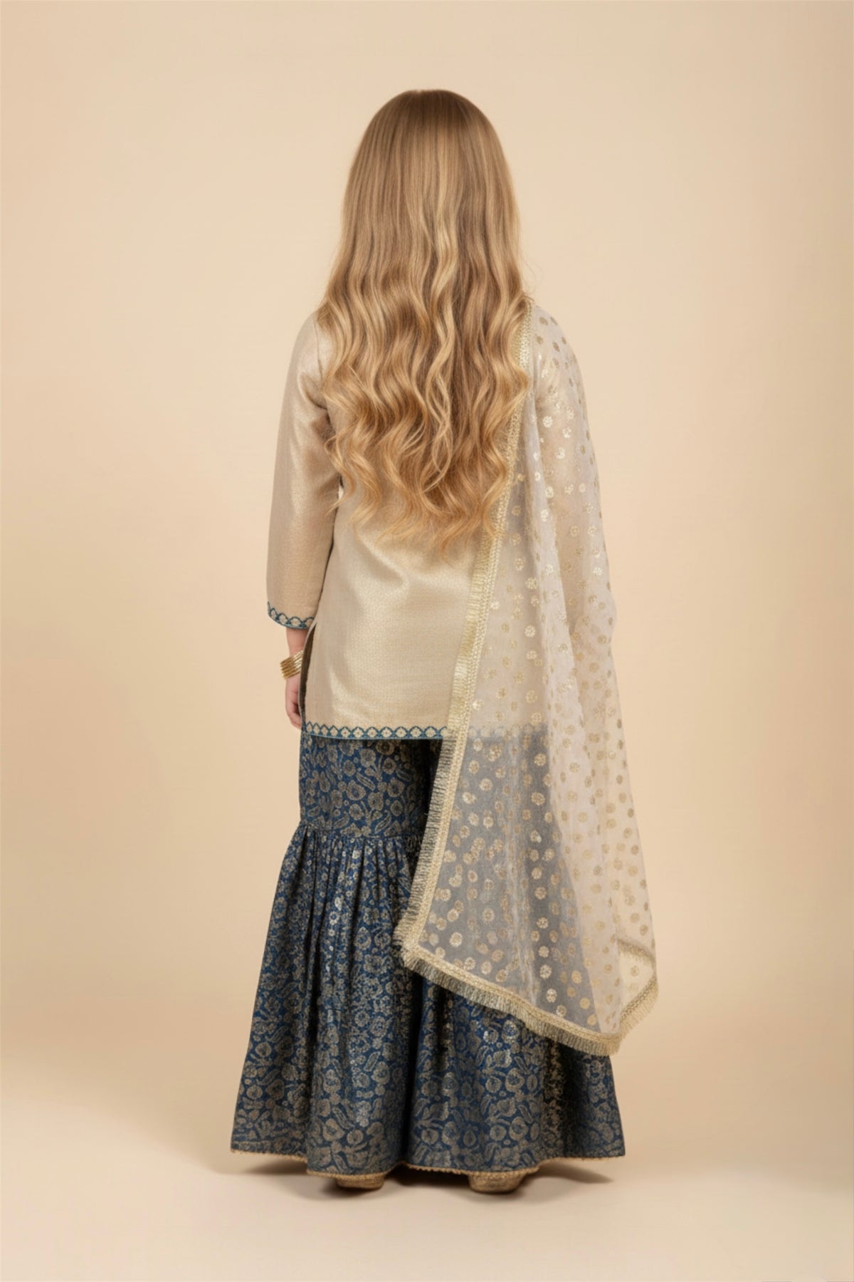 Fancy Kameez , Gharara & Dupatta (3 piece)