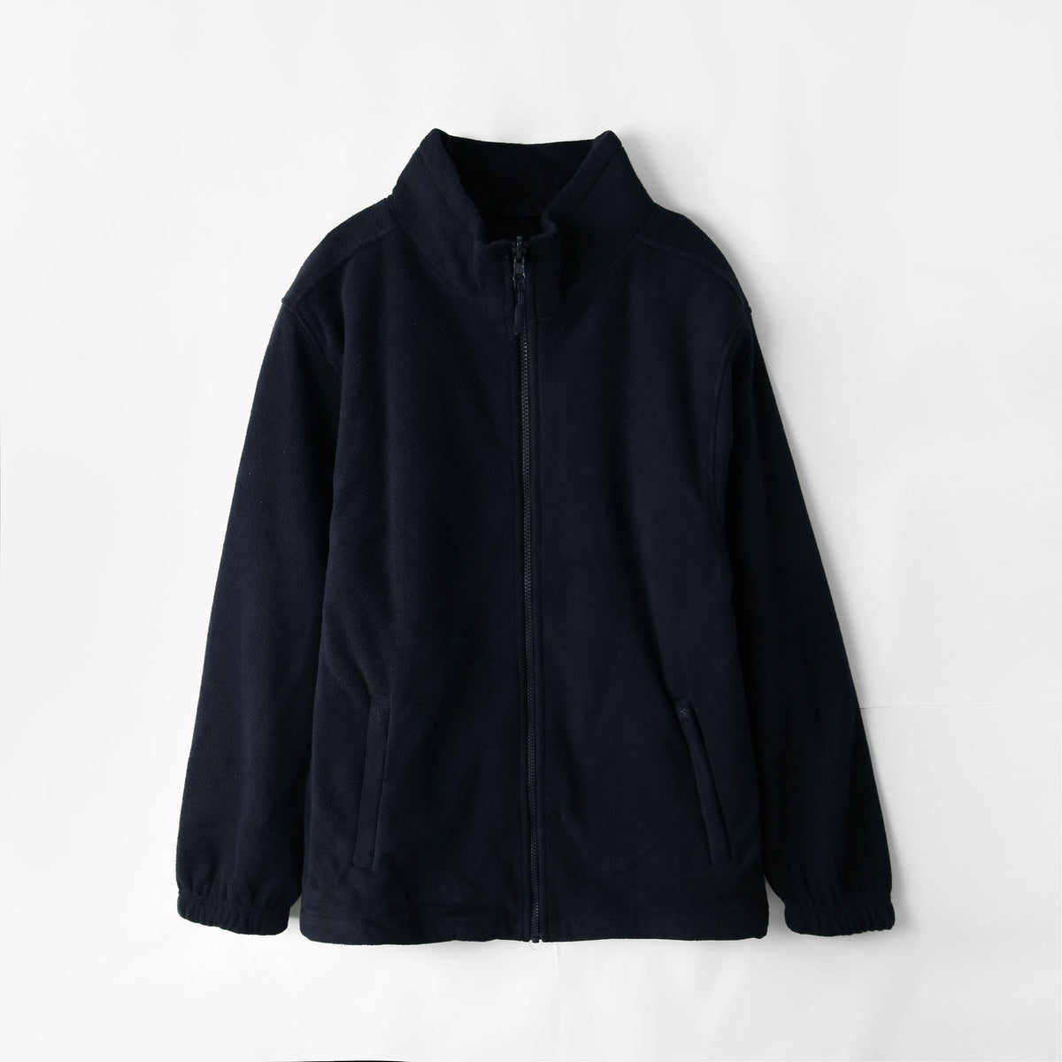 Premium Quality Men Navy Mock Neck Zip Up Polar Fleece Jacket (JK-121791)