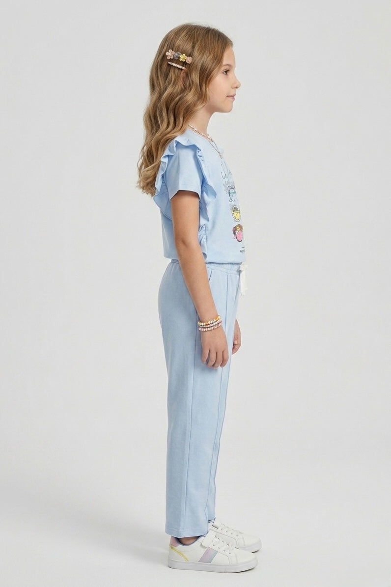 Girls Premium Quality "Childish" Printed Summer Suit