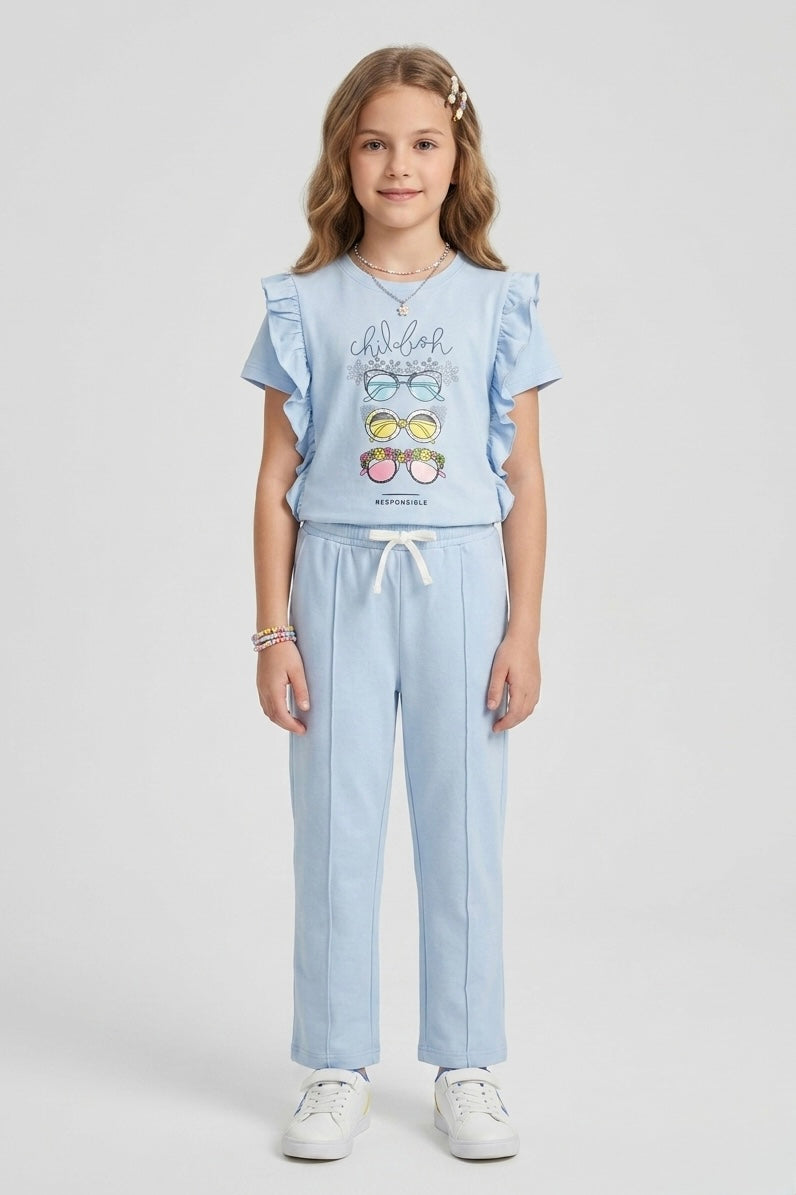 Girls Premium Quality "Childish" Printed Summer Suit