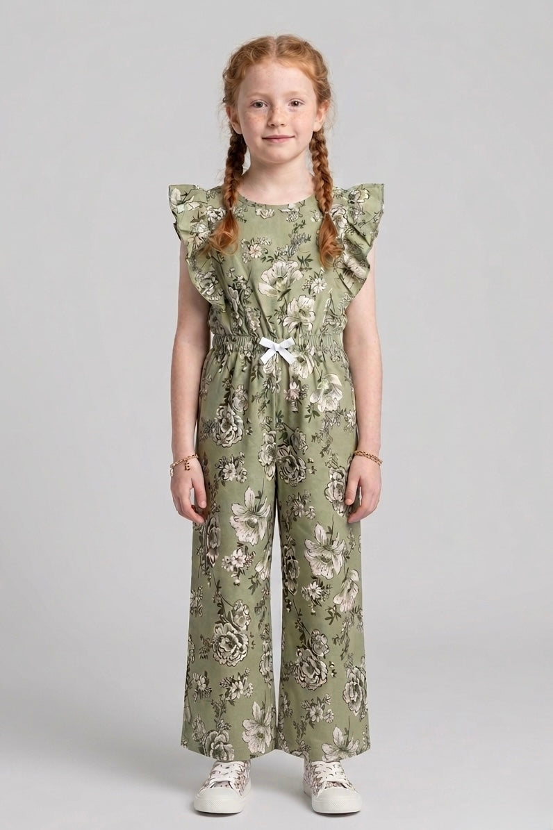 Premium Quality All-Over printed Soft Cotton Frill Jumpsuit