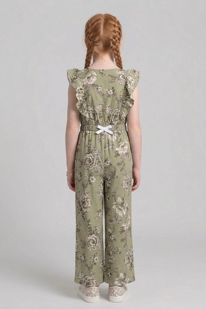 Premium Quality All-Over printed Soft Cotton Frill Jumpsuit