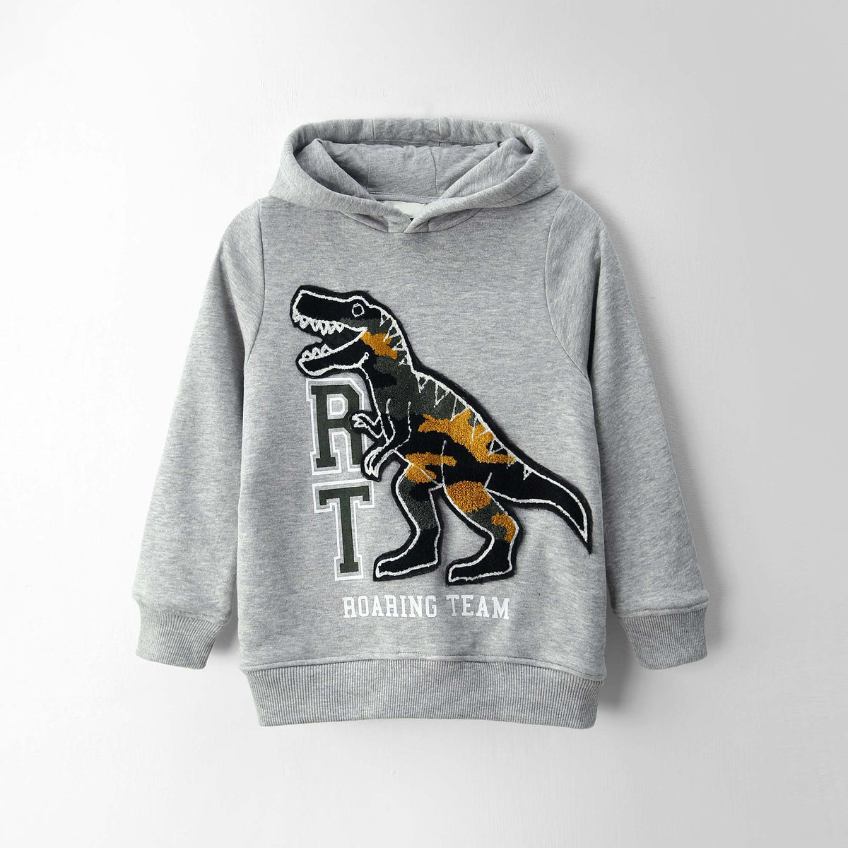 Premium Quality Embroidered Gray Fleece Hoodie For Boys