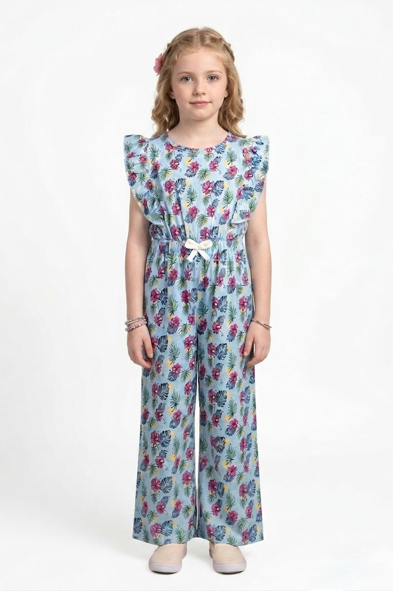 Premium Quality All-Over printed Soft Cotton Frill Jumpsuit