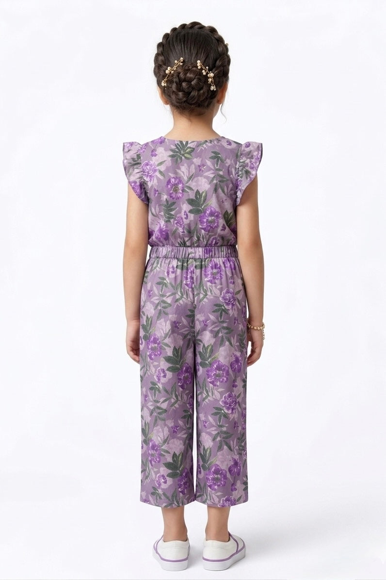 Premium Quality All-Over printed Soft Cotton Frill Jumpsuit