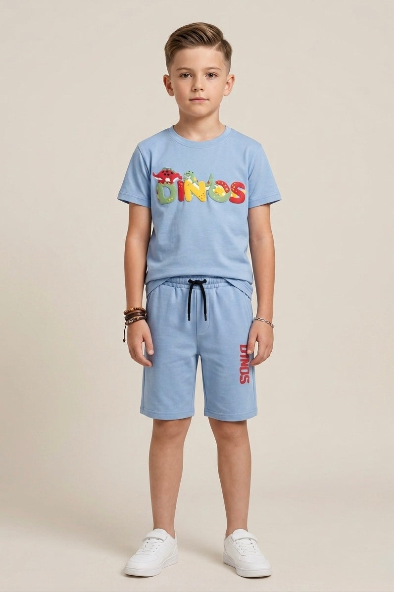 Premium Quality "Dinos" Printed Summer Suit For Boys