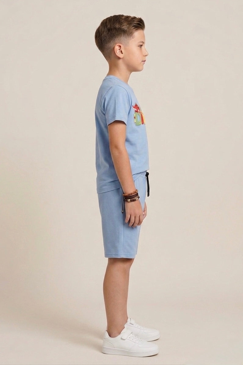 Premium Quality "Dinos" Printed Summer Suit For Boys