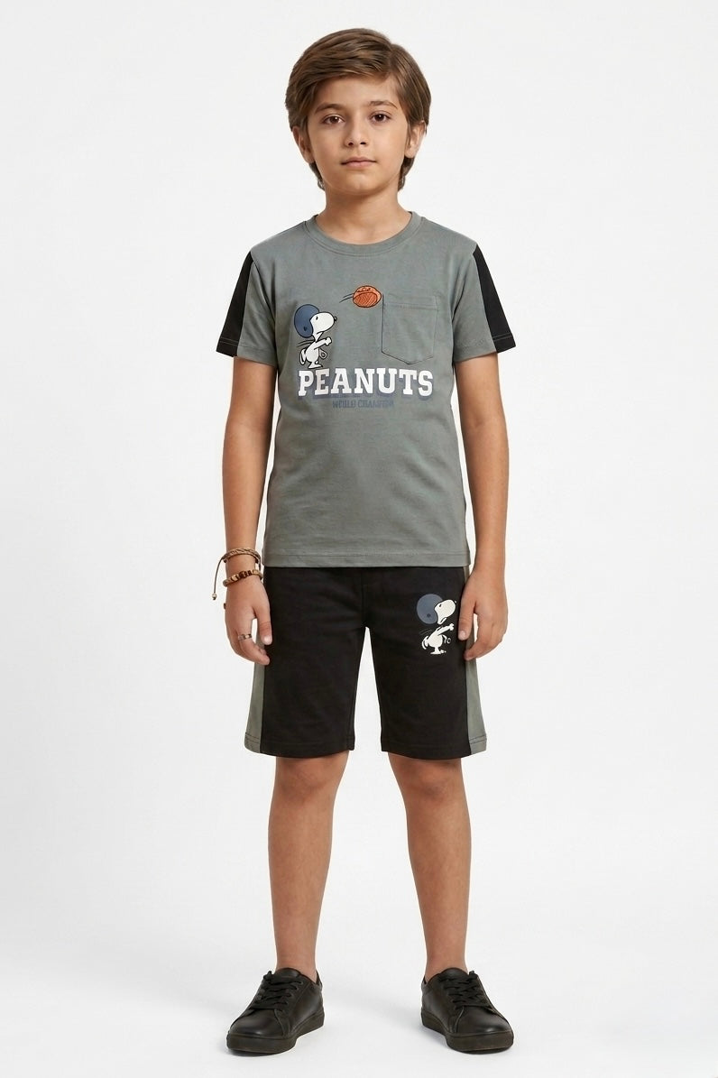 Premium Quality "Peanuts" Printed Summer Suit For Boys