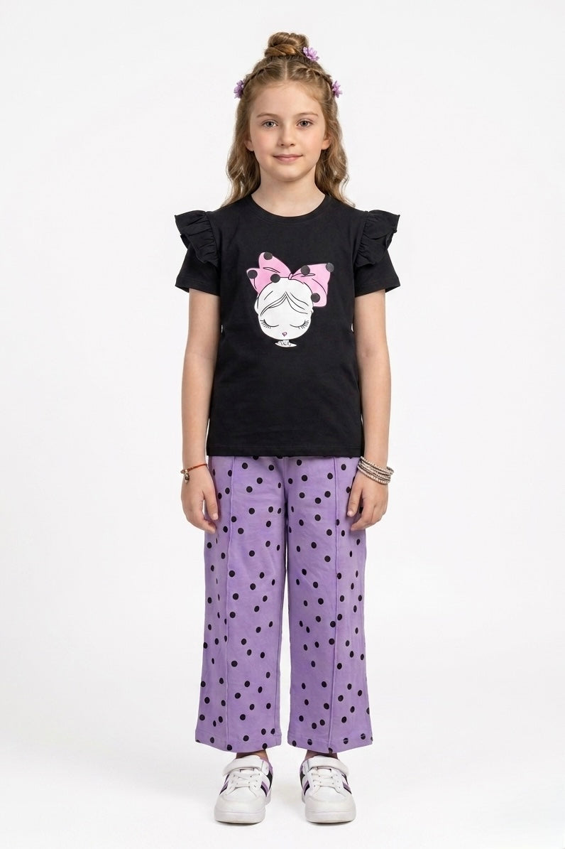 Girls Premium Quality "Doll" Printed Summer Suit