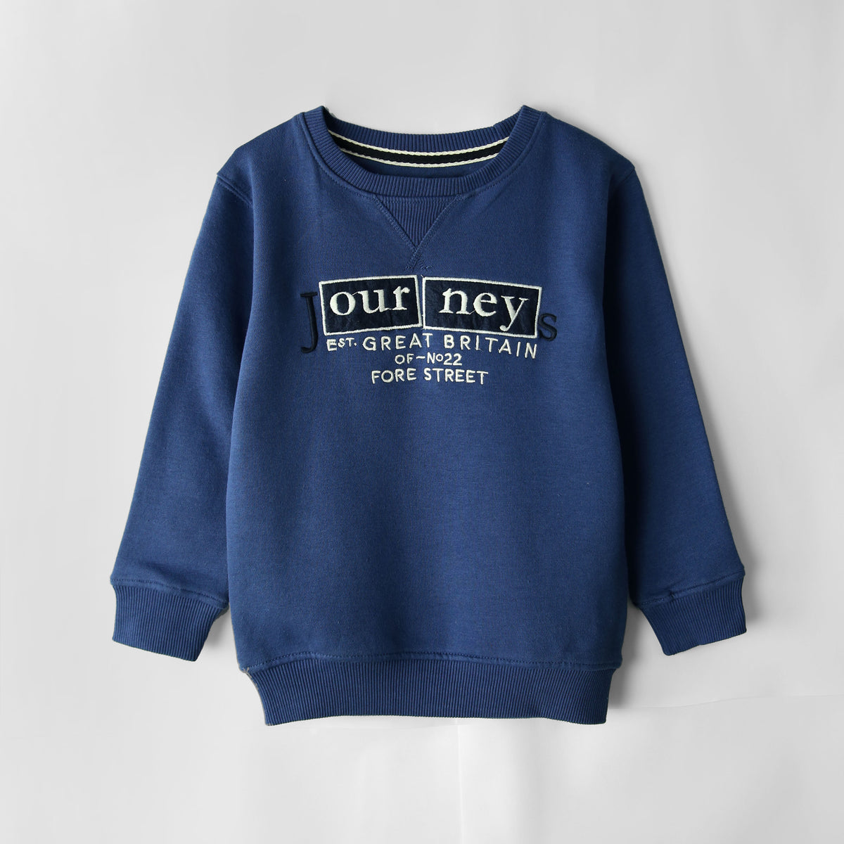 Premium Quality Embroidered Fleece Blue Sweatshirt For Kids