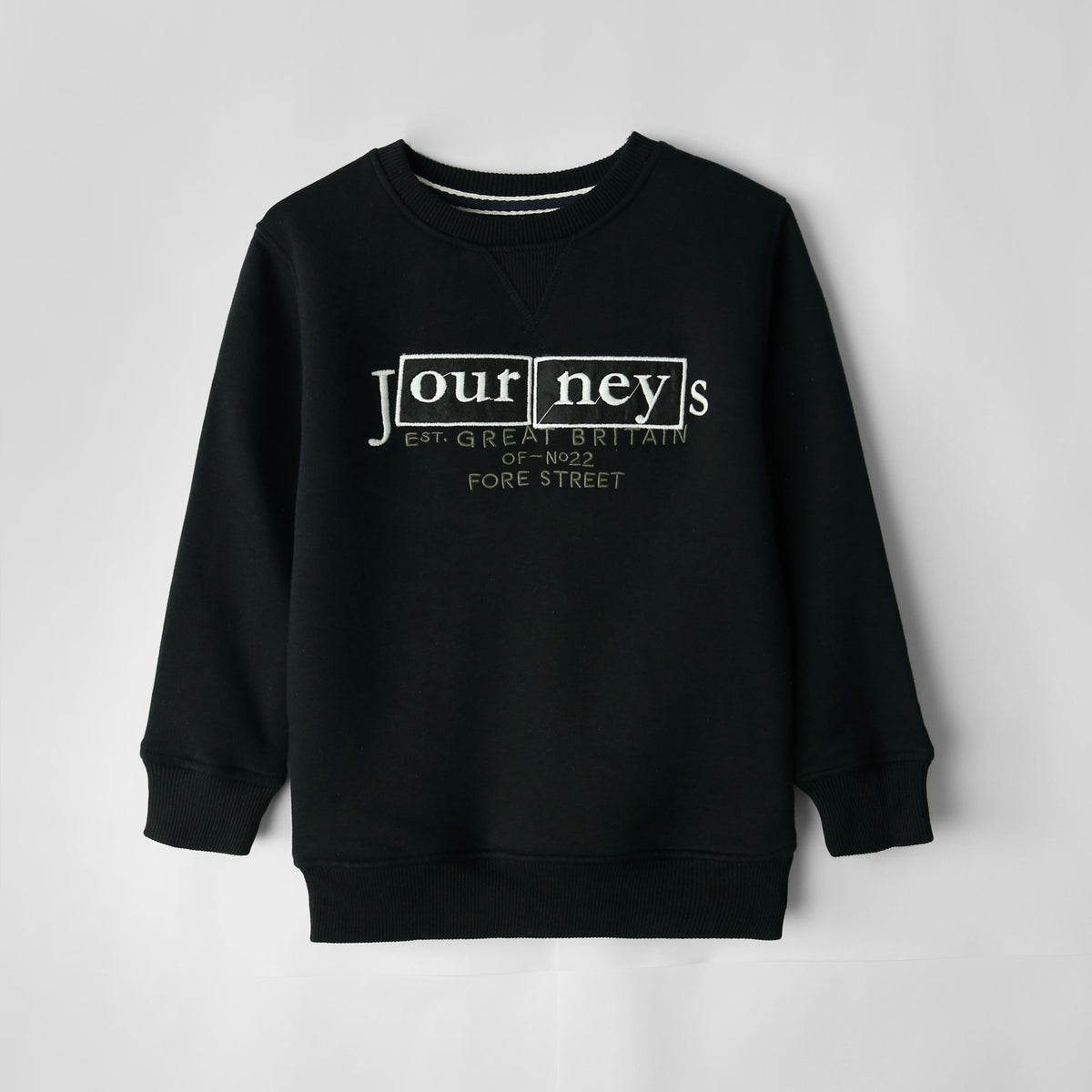 Premium Quality Embroidered Fleece Black Sweatshirt For Kids