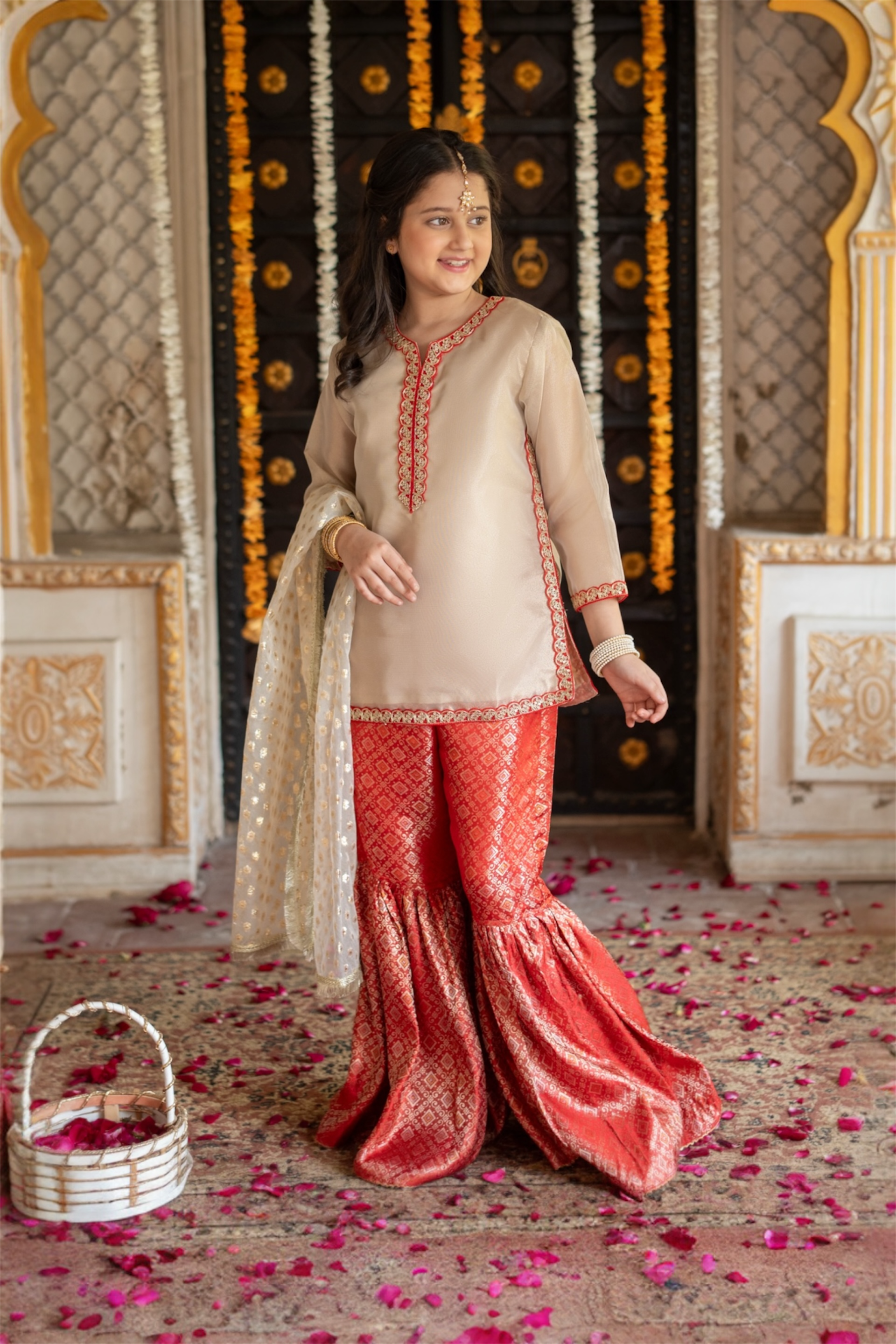 Fancy Kameez , Gharara & Dupatta (3 piece)