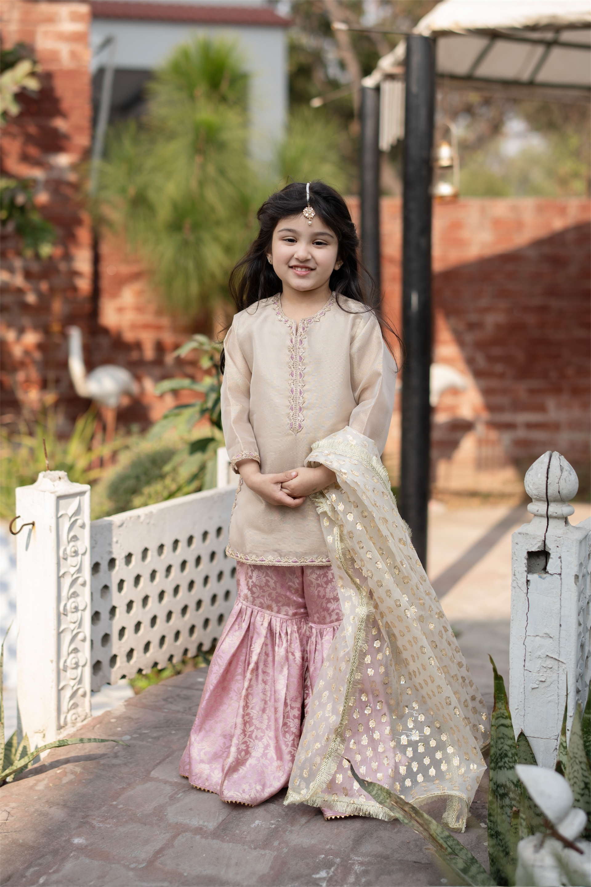 Fancy Kameez , Gharara & Dupatta (3 piece)