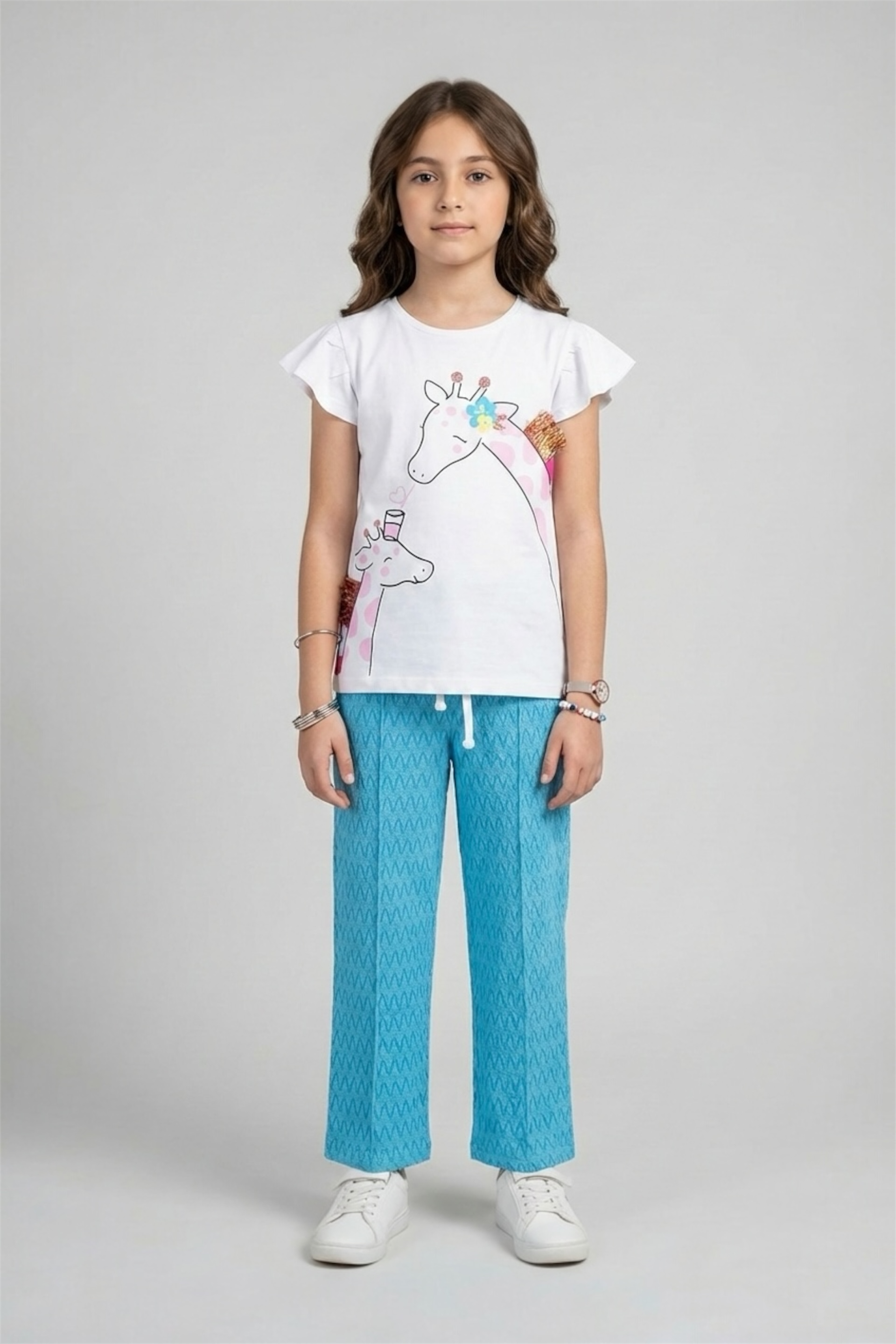 Premium Quality "Giraffa"Printed Summer Suit For Girls