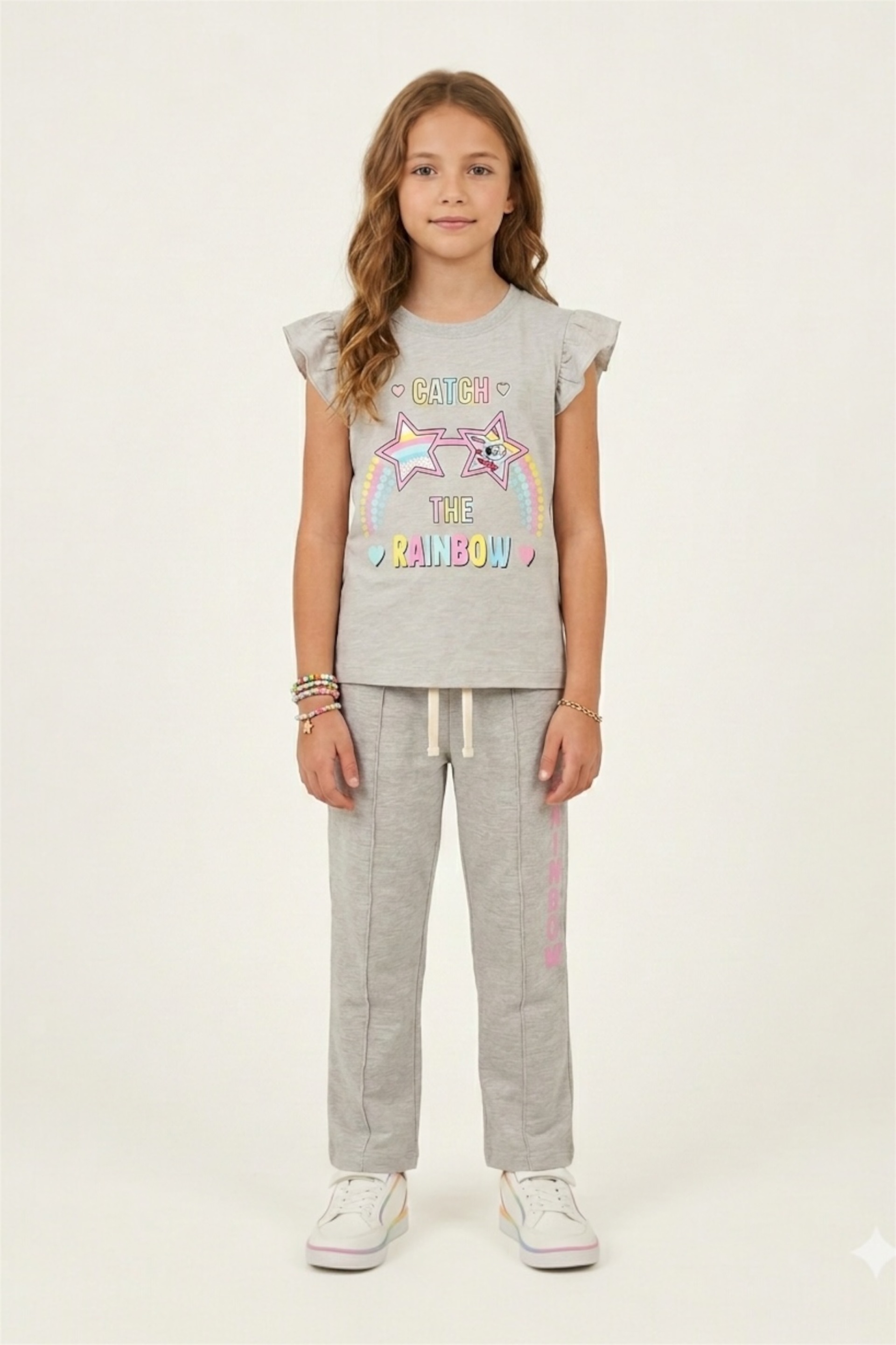 Girls Premium Quality "Rainbow" Printed Summer Suit