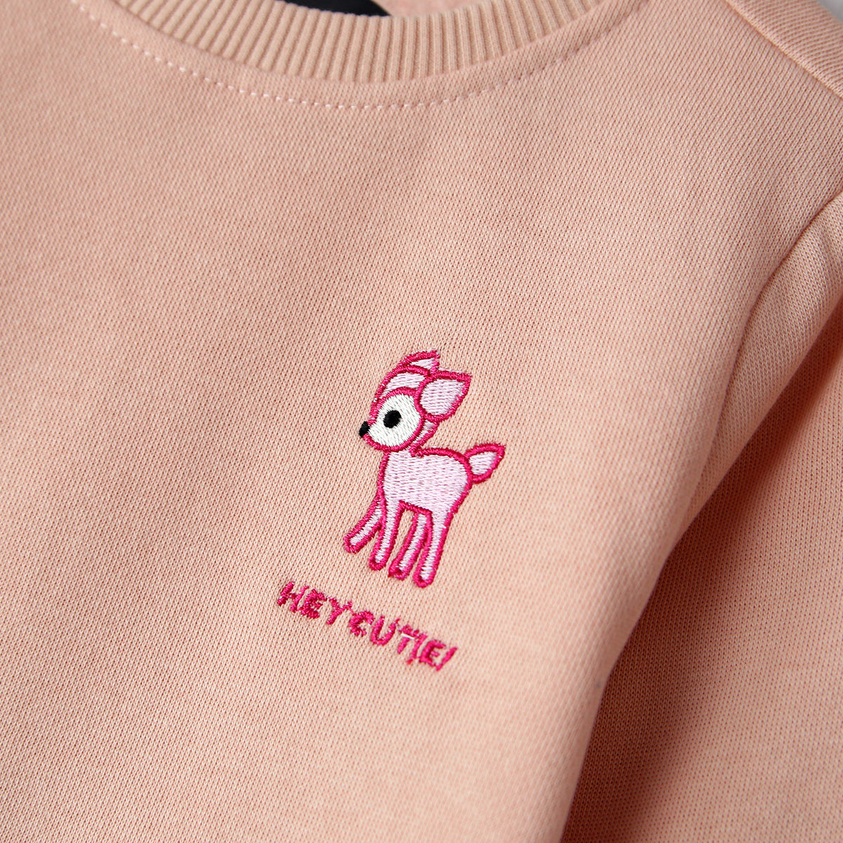 Premium Quality Girls Embroidered Fleece SweatShirt
