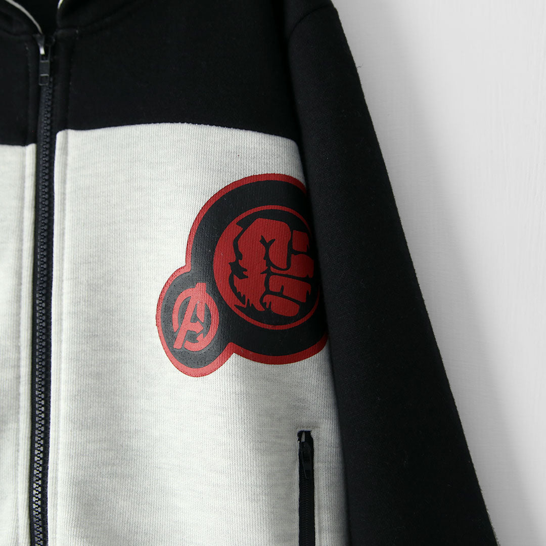 Premium Quality Printed Fleece Black Zipper Hoodie For Kids