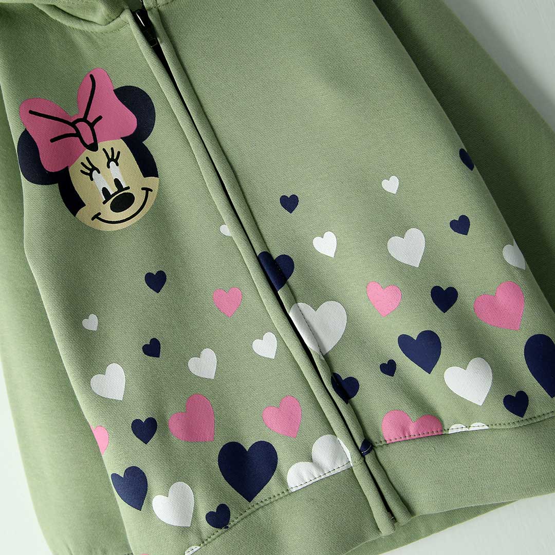 Girls &quot;Mickey Mouse&quot; Printed Fleece Zipper Hoodie