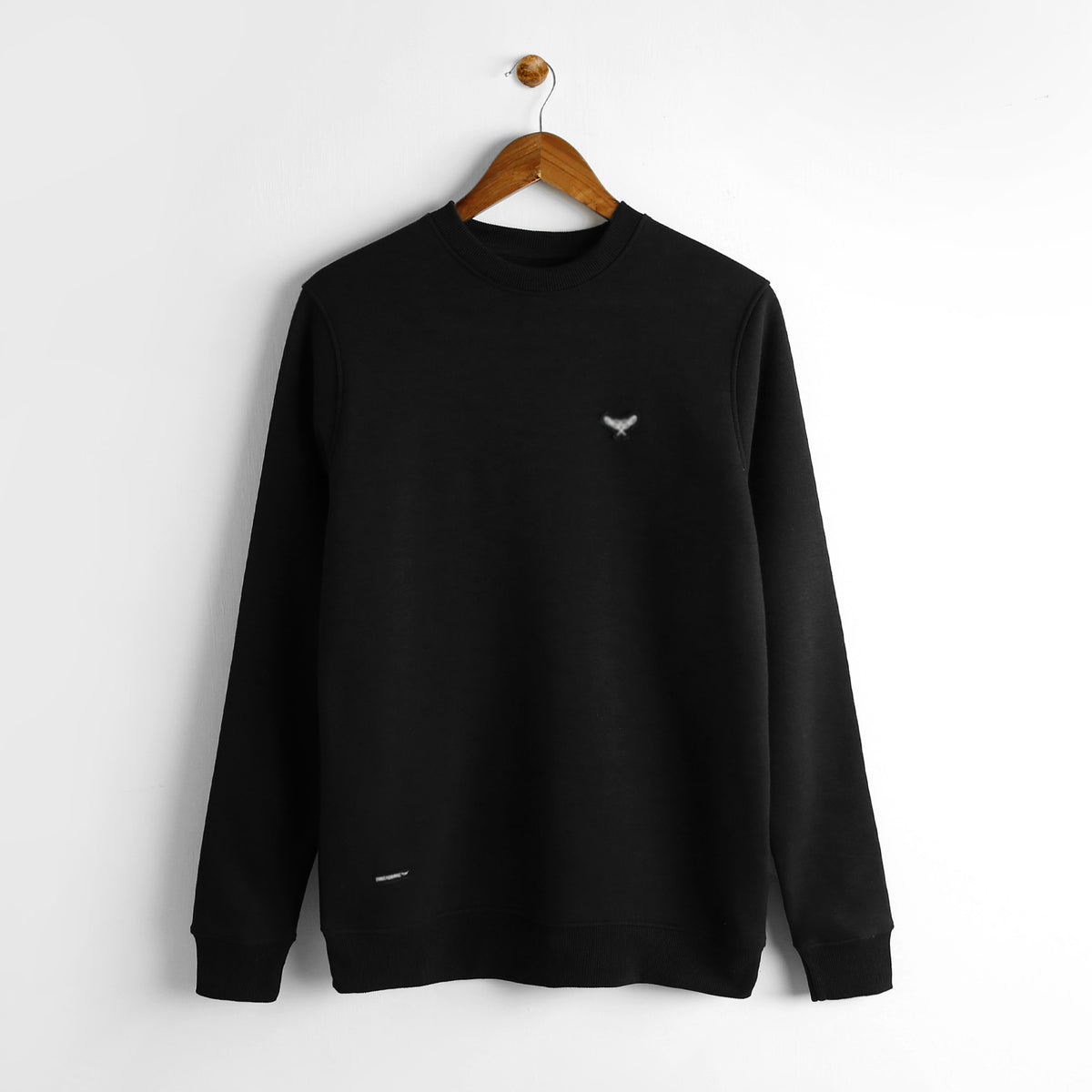 Premium Quality Men Embroidered Black Fleece Sweatshirt