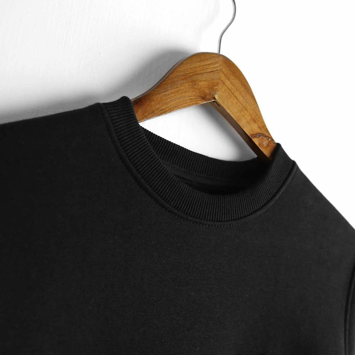Premium Quality Men Embroidered Black Fleece Sweatshirt