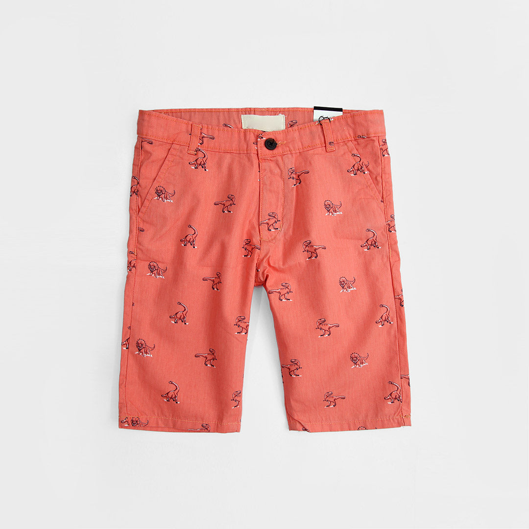 Boys All-Over Printed Cotton Chino Shorts