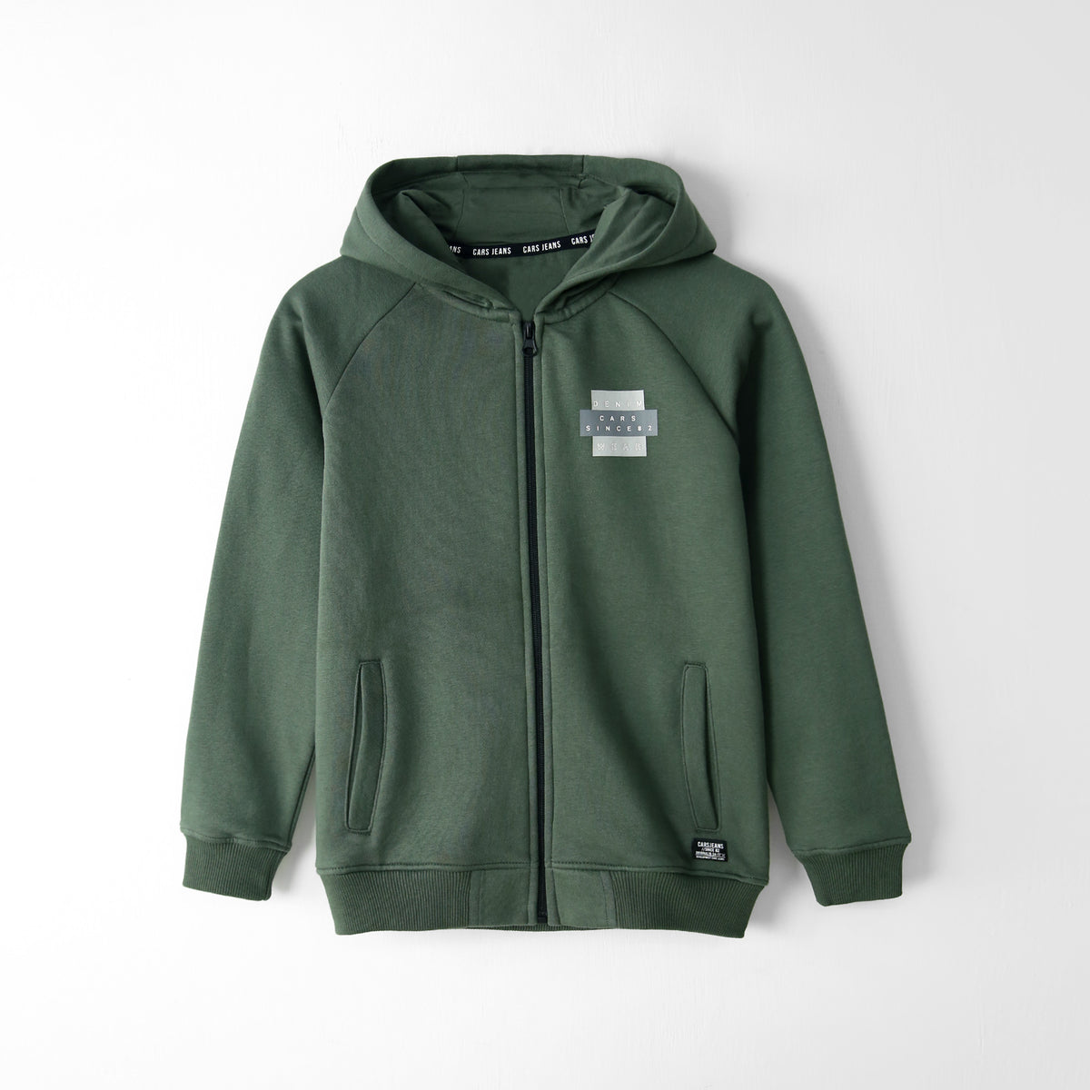 Premium Quality Printed Fleece Olive Zipper Hoodie For Kids