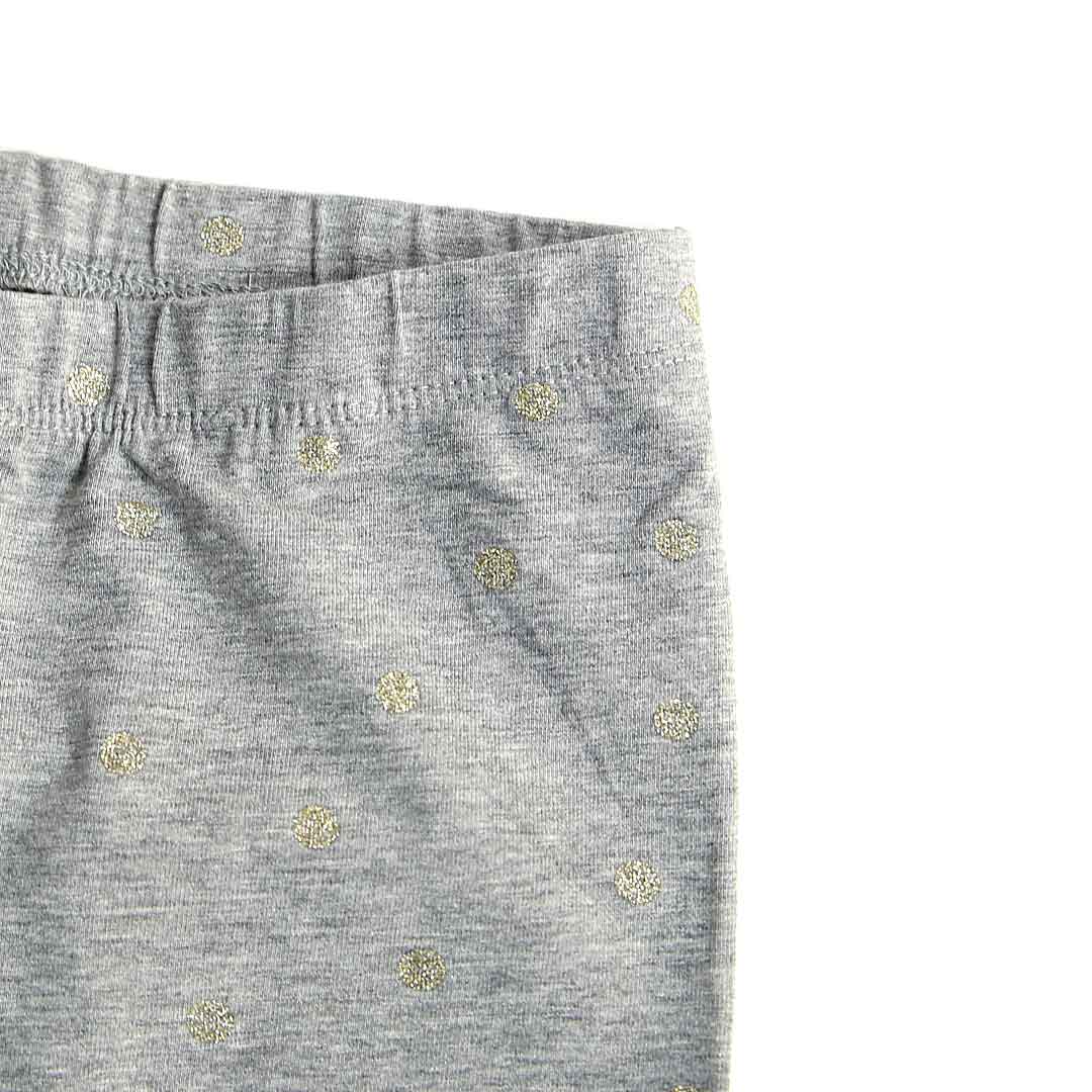 Imported Soft Cotton Glitter Printed Grey Legging For Girls