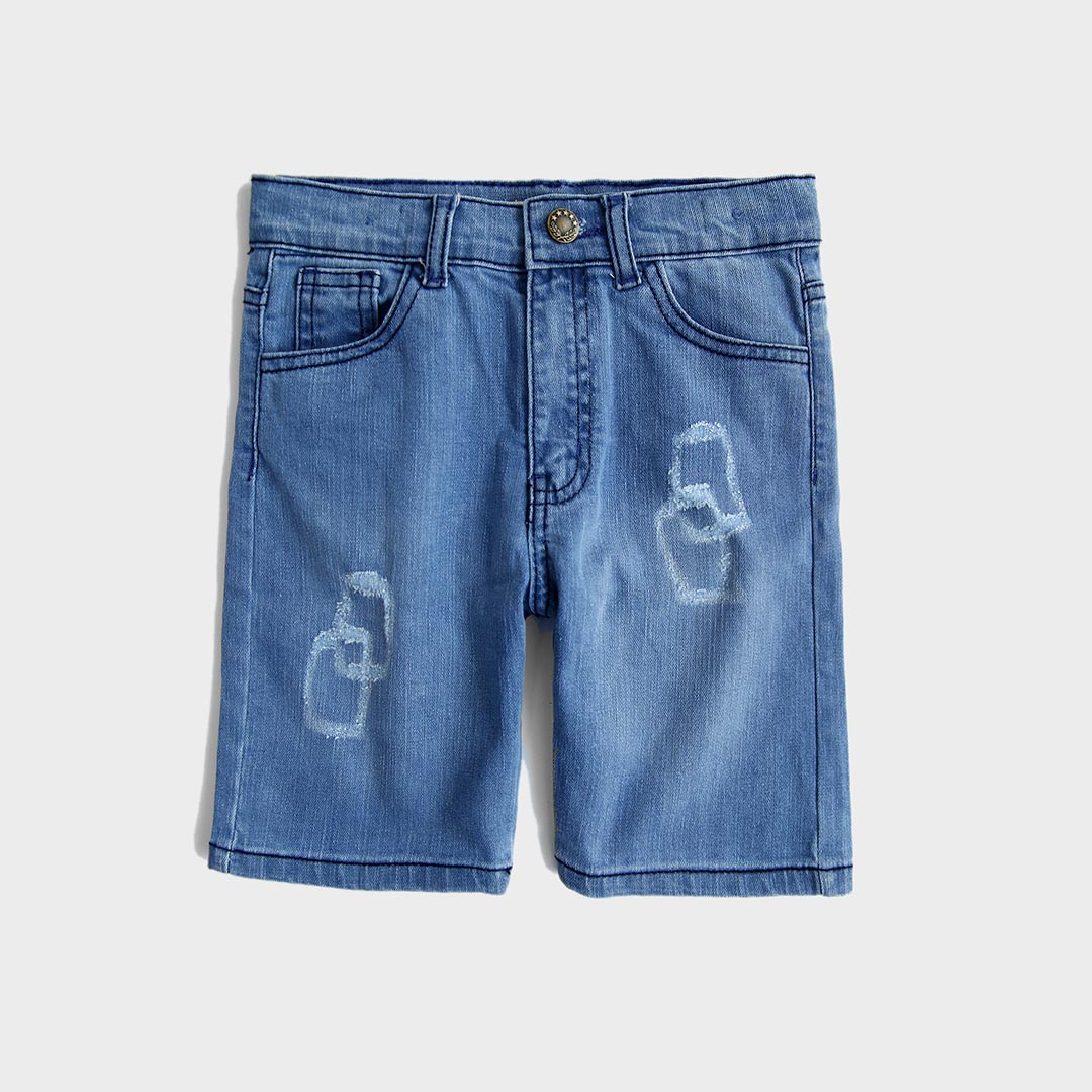 Kid&#39;s 5 Pockets Denim Short With Adjuster