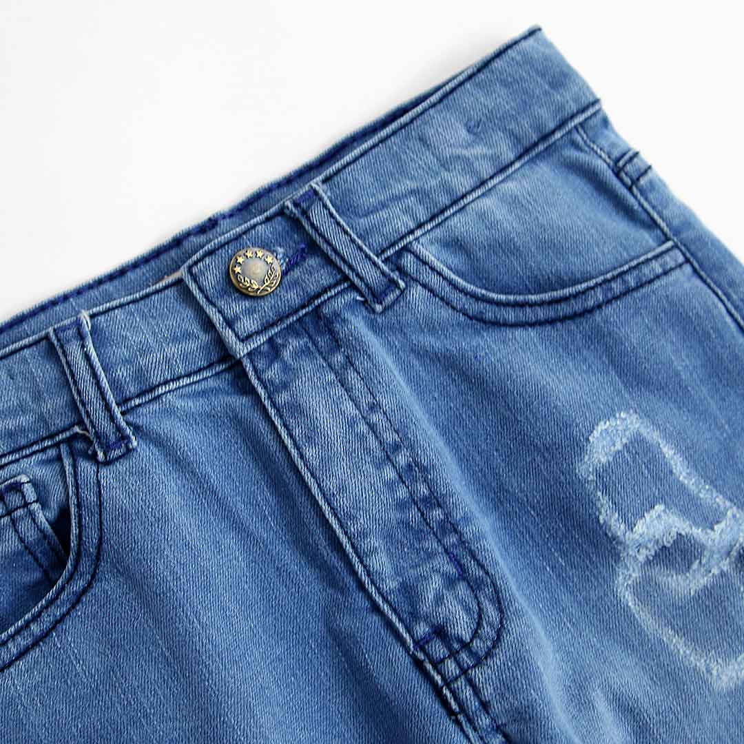 Kid&#39;s 5 Pockets Denim Short With Adjuster