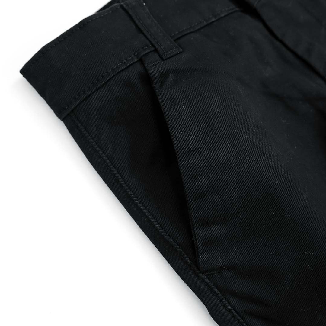 Boys Cotton Black Chino With Stretch &amp; Adjustable Waistband