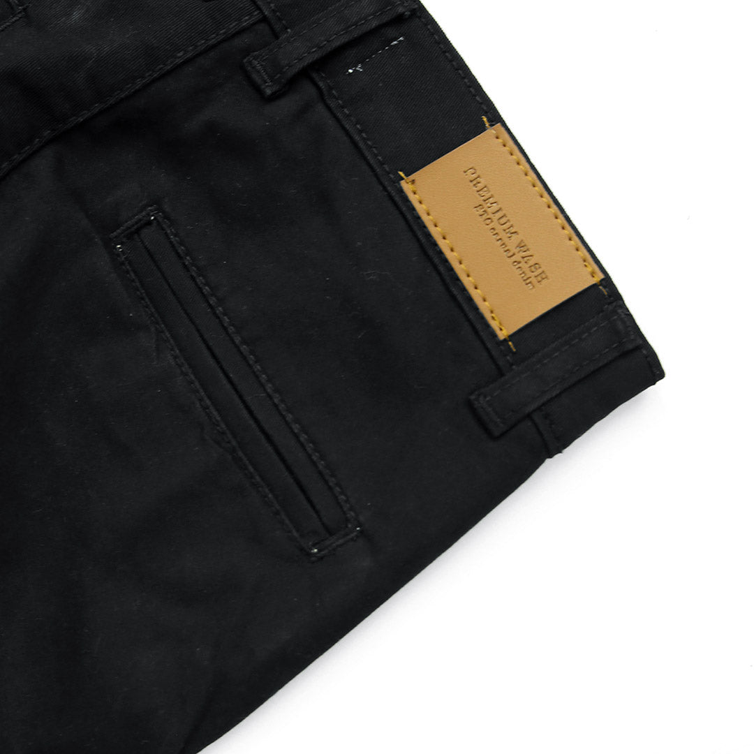 Boys Cotton Black Chino With Stretch &amp; Adjustable Waistband