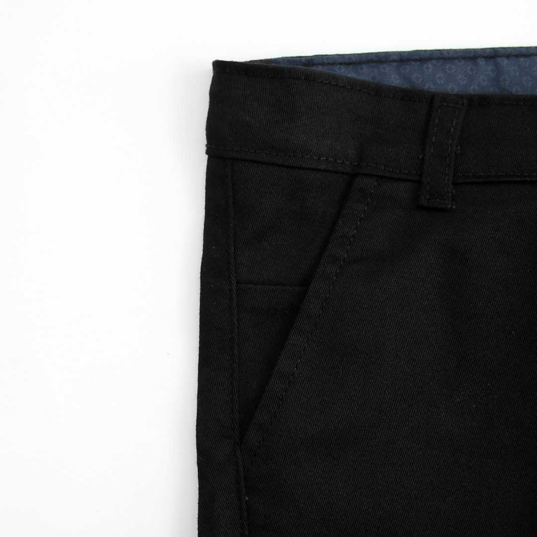 Boys Soft Cotton Cross Pocket Printed Black Short